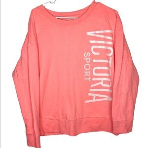 Victorias Secret Sport Long Sleeve Pink Crew Neck Sweatshirt Size Large